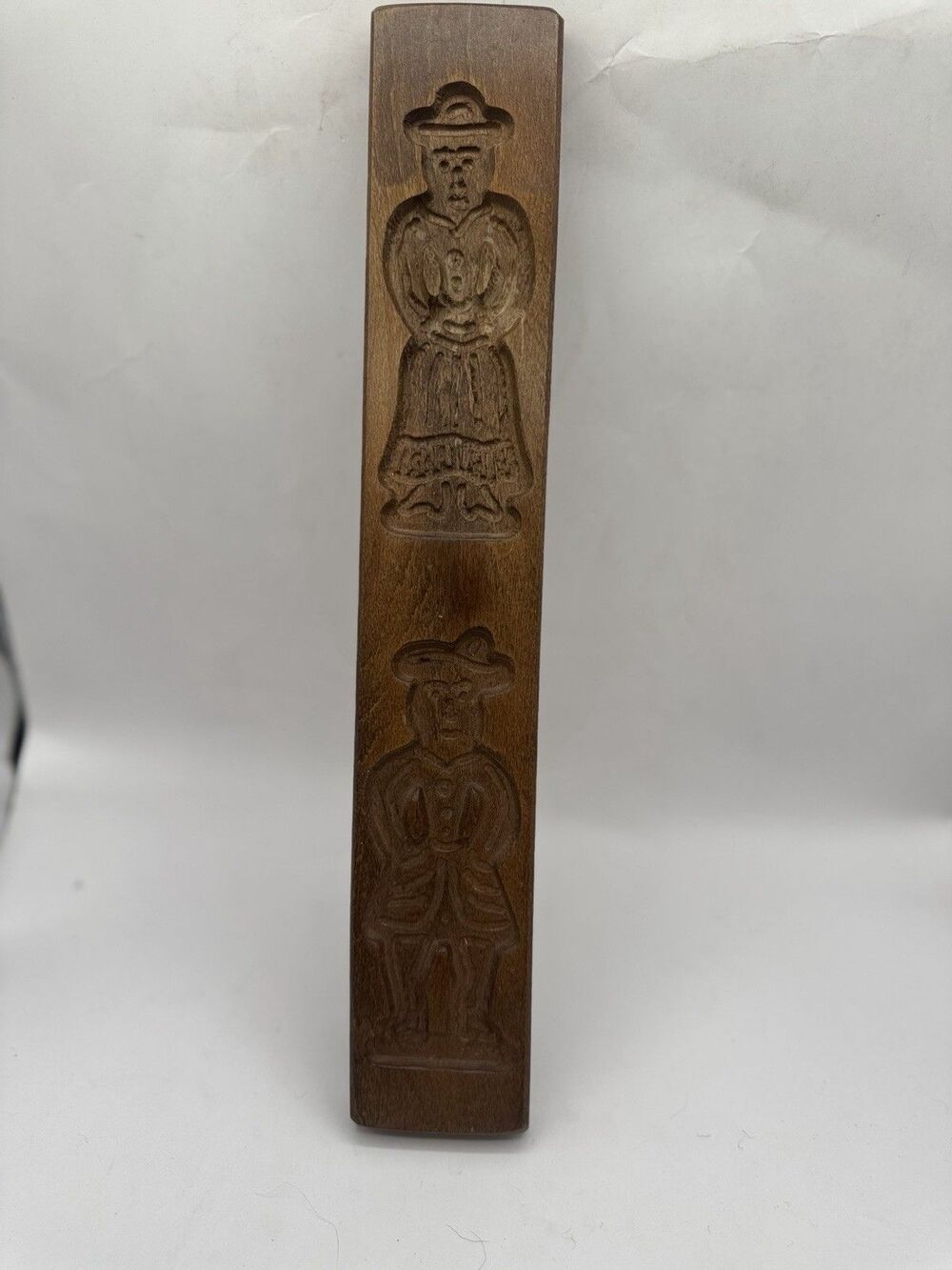 Primitive Vintage Woos Hand Carved Candy Butter Press Cookie Sugar Mold